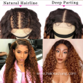 Usexy original himan hair ombre lace front wigs kinky curly natural brown human hair 6x6 hd lace closure wigs for black women